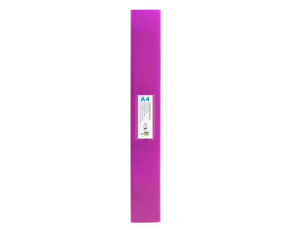 CLASSEUR LIDERPAPEL 4 ANNEAUX 25MM A4 260X315MM POLYPROPYLENE DOS 40MM PORTE-CARTES VISITE COLORIS VIOLET
