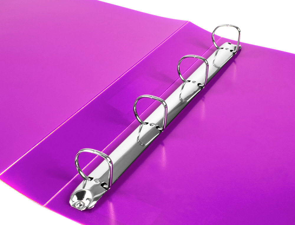 CLASSEUR LIDERPAPEL 4 ANNEAUX 25MM A4 260X315MM POLYPROPYLENE DOS 40MM PORTE-CARTES VISITE COLORIS VIOLET