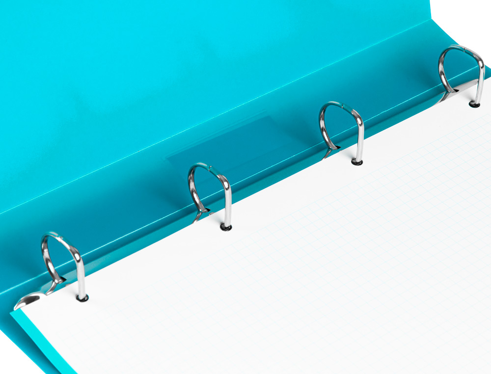 CLASSEUR LIDERPAPEL 4 ANNEAUX 25MM A4 260X315MM POLYPROPYLENE DOS 40MM PORTE-CARTES VISITE COLORIS