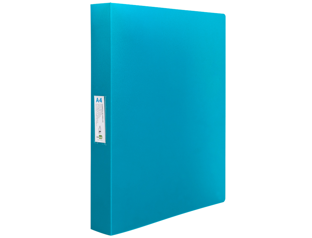 CLASSEUR LIDERPAPEL 4 ANNEAUX 25MM A4 260X315MM POLYPROPYLENE DOS 40MM PORTE-CARTES VISITE COLORIS