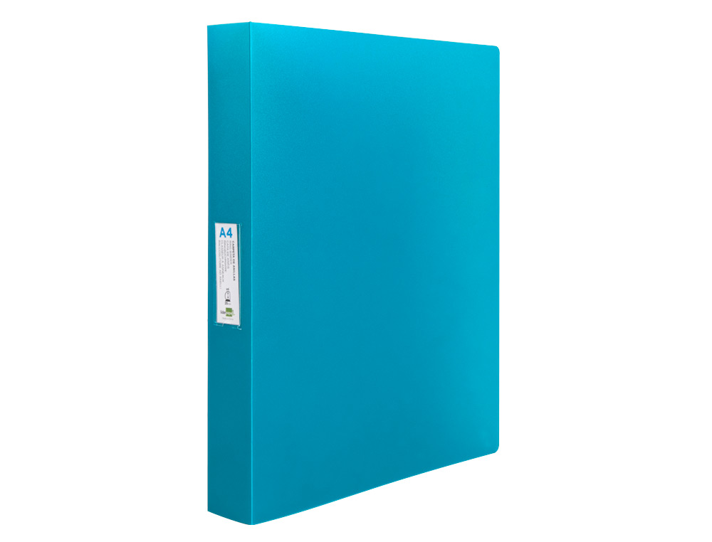 CLASSEUR LIDERPAPEL 4 ANNEAUX 25MM A4 260X315MM POLYPROPYLENE DOS 40MM PORTE-CARTES VISITE COLORIS