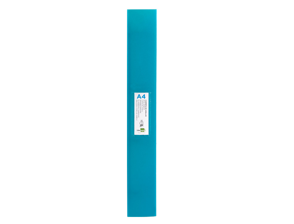 CLASSEUR LIDERPAPEL 4 ANNEAUX 25MM A4 260X315MM POLYPROPYLENE DOS 40MM PORTE-CARTES VISITE COLORIS