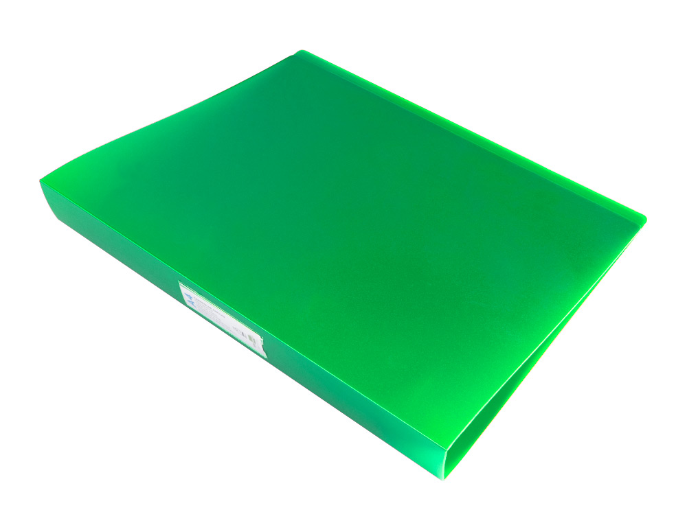 CLASSEUR LIDERPAPEL 4 ANNEAUX 25MM A4 260X315MM POLYPROPYLENE DOS 40MM PORTE-CARTES VISITE COLORIS VERT