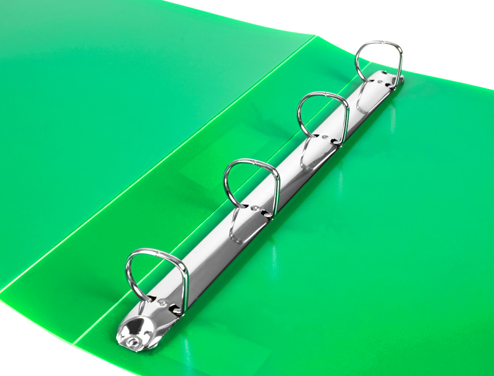 CLASSEUR LIDERPAPEL 4 ANNEAUX 25MM A4 260X315MM POLYPROPYLENE DOS 40MM PORTE-CARTES VISITE COLORIS VERT