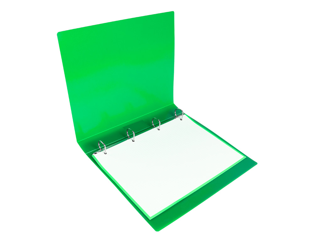 CLASSEUR LIDERPAPEL 4 ANNEAUX 25MM A4 260X315MM POLYPROPYLENE DOS 40MM PORTE-CARTES VISITE COLORIS VERT