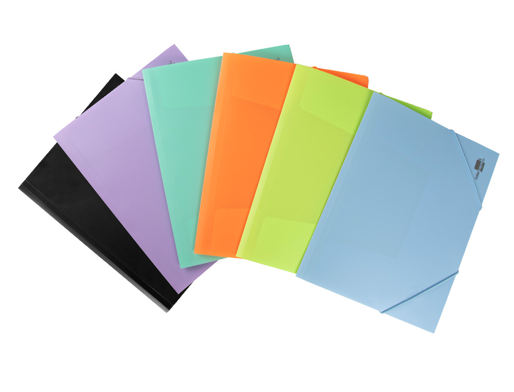 CHEMISE LIDERPAPEL POLYPROPYLENE DOS FLEXIBLE A4 210X297MM 4/10E 3 RABATS 100F ELASTIQUE VERT POMME OPAQUE