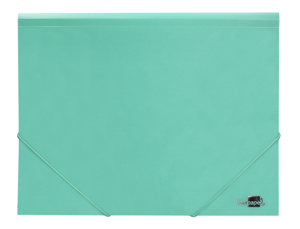 CHEMISE LIDERPAPEL POLYPROPYLENE DOS FLEXIBLE A4 210X297MM 4/10E 3 RABATS 100F ELASTIQUE VERT POMME OPAQUE