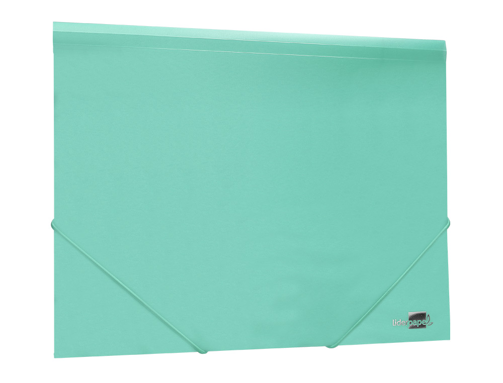 CHEMISE LIDERPAPEL POLYPROPYLENE DOS FLEXIBLE A4 210X297MM 4/10E 3 RABATS 100F ELASTIQUE VERT POMME OPAQUE
