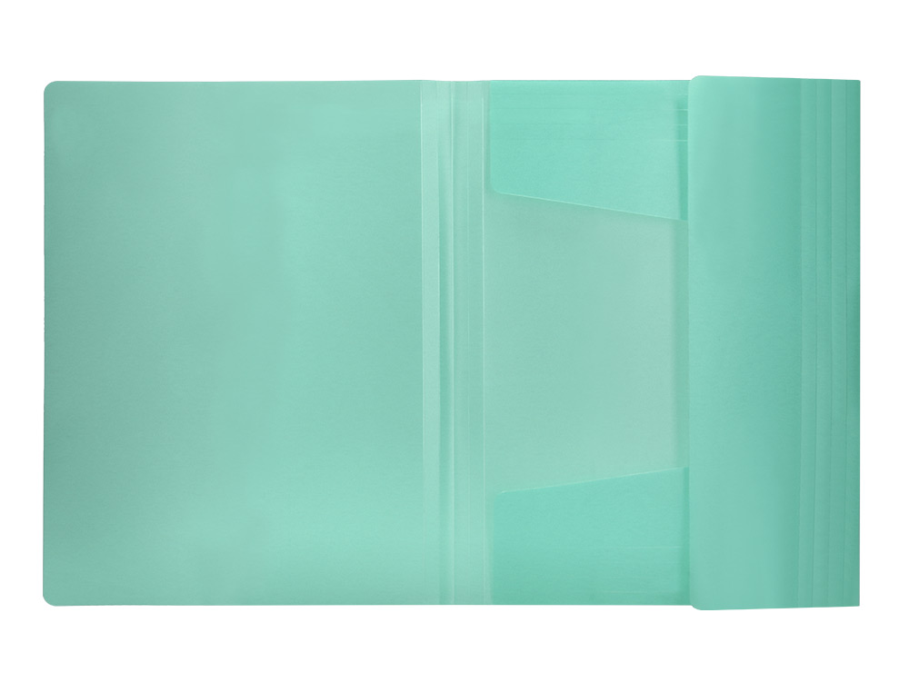 CHEMISE LIDERPAPEL POLYPROPYLENE DOS FLEXIBLE A4 210X297MM 4/10E 3 RABATS 100F ELASTIQUE VERT POMME OPAQUE