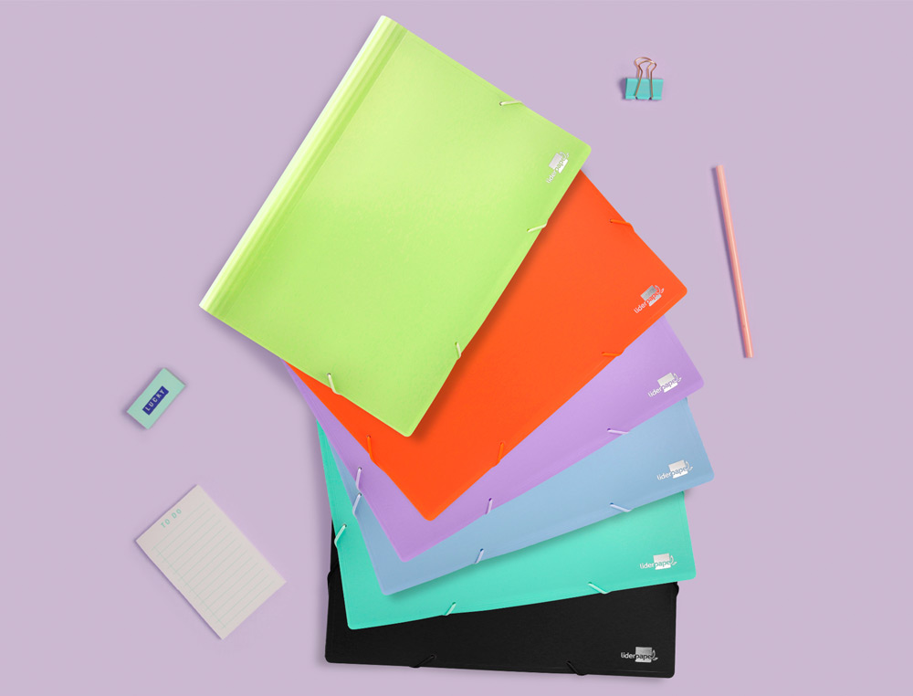 TRIEUR LIDERPAPEL POLYPRO A4 210X297MM 700 MICRONS 13 COMPARTIMENTS FERMETURE ELASTIQUE  COLORIS ORANGE FLUO OPAQUE