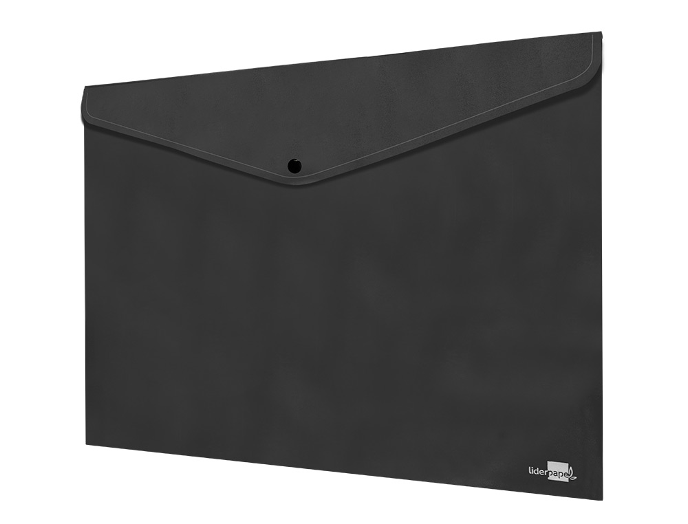 POCHETTE ENVELOPPE LIDERPAPEL POLYPROPYLENE 180 MICRONS A3  420X297MM 50F FERMETURE       BOUTON RESISTANT NOIR OPAQUE
