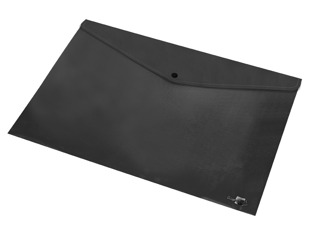 POCHETTE ENVELOPPE LIDERPAPEL POLYPROPYLENE 180 MICRONS A3  420X297MM 50F FERMETURE       BOUTON RESISTANT NOIR OPAQUE
