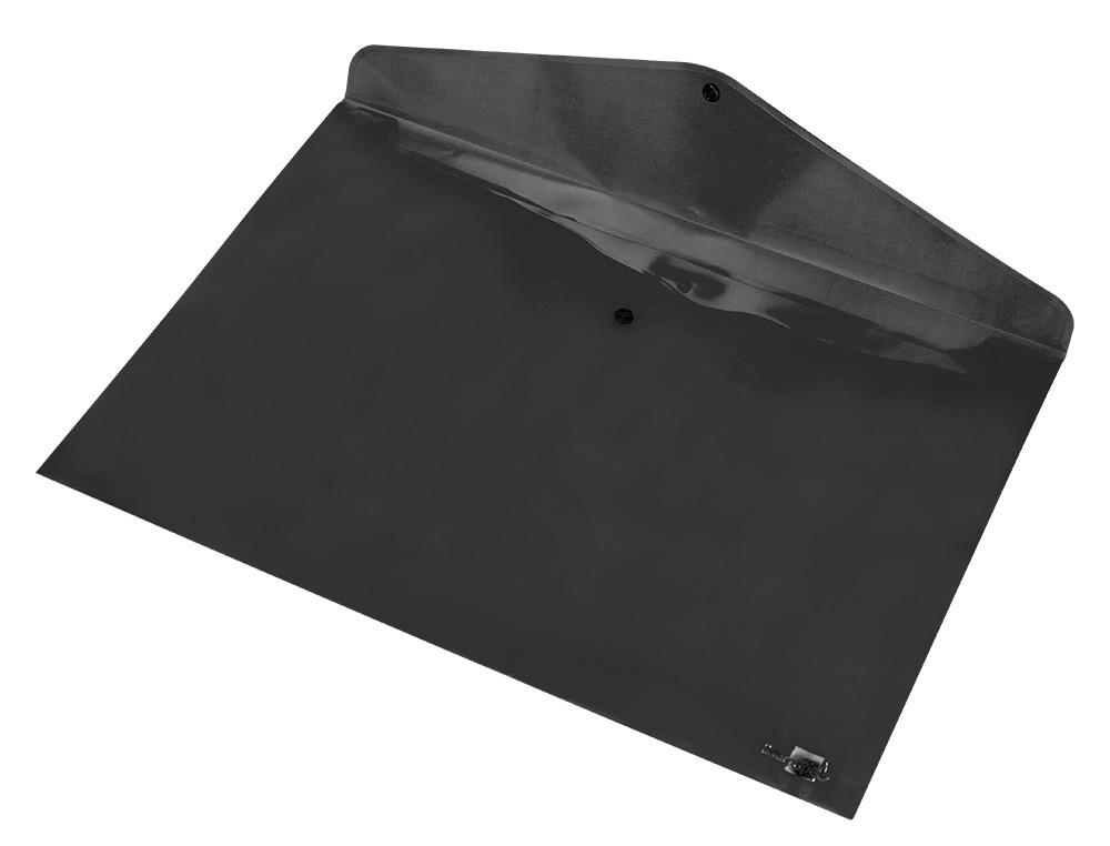 POCHETTE ENVELOPPE LIDERPAPEL POLYPROPYLENE 180 MICRONS A3  420X297MM 50F FERMETURE       BOUTON RESISTANT NOIR OPAQUE