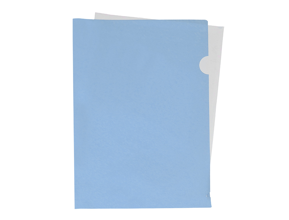 POCHETTE COIN LIDERPAPEL POLYPROPYLENE 180 MICRONS A4 210X297MM CAPACITE 20F COLORIS BLEU CIEL OPAQUE