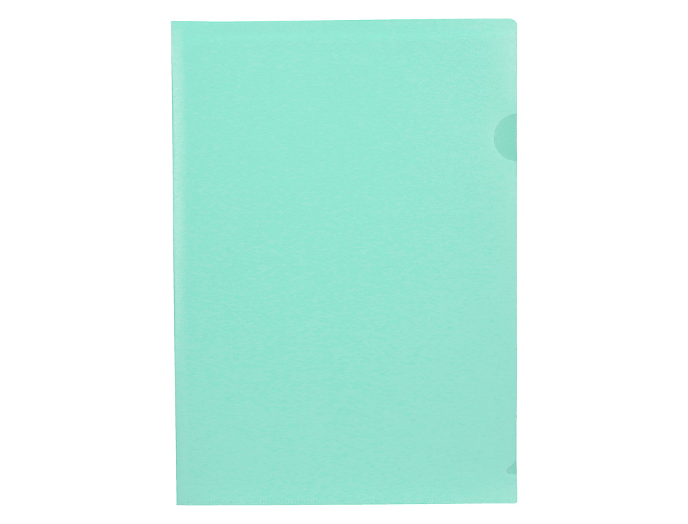 POCHETTE COIN LIDERPAPEL POLYPROPYLENE 180 MICRONS A4  210X297MM CAPACITE 20F        COLORIS VERT POMME OPAQUE