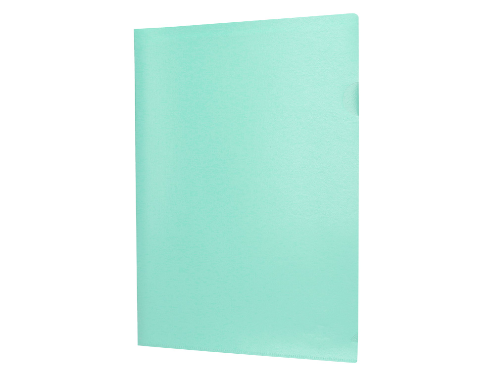 POCHETTE COIN LIDERPAPEL POLYPROPYLENE 180 MICRONS A4  210X297MM CAPACITE 20F        COLORIS VERT POMME OPAQUE