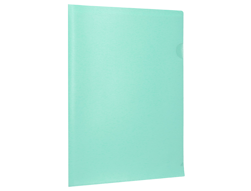 POCHETTE COIN LIDERPAPEL POLYPROPYLENE 180 MICRONS A4  210X297MM CAPACITE 20F        COLORIS VERT POMME OPAQUE