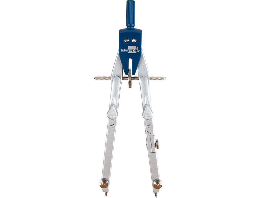 COMPAS LIDERPAPEL MICROMÉTRIQUE ARTICULÉ CIRCONFÉRENCE 38CM ALLONGE VIS RÉGLAGE RAPIDE BAGUE UNIVERSELLE MINE 2MM ÉTUI