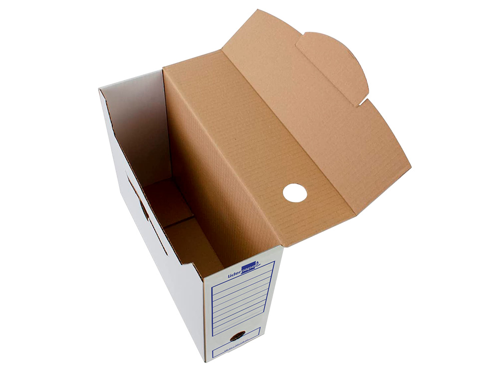 BOITE A ARCHIVES LIDERPAPEL CARTON RECYCLE 325G/M2 DOS 105MM 278X105X213MM COLORIS BLANC