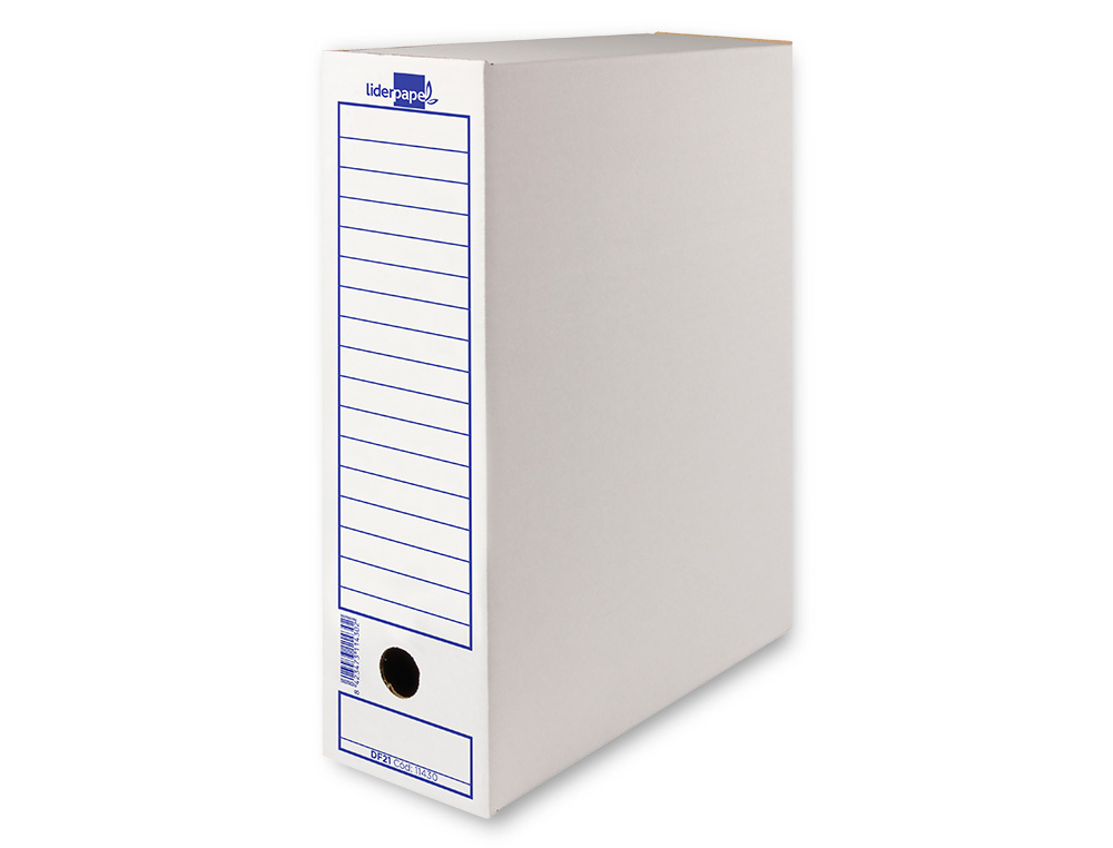 BOITE A ARCHIVES LIDERPAPEL CARTON RECYCLE 325G/M2 DOS 105MM 278X105X213MM COLORIS BLANC