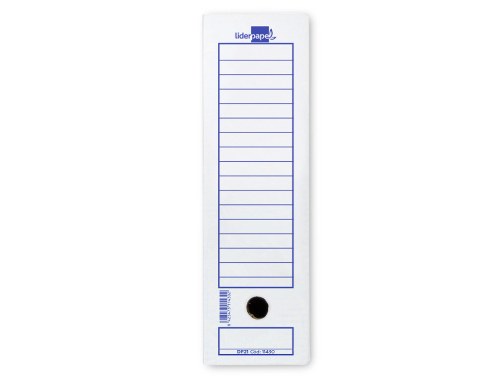 BOITE A ARCHIVES LIDERPAPEL CARTON RECYCLE 325G/M2 DOS 105MM 278X105X213MM COLORIS BLANC