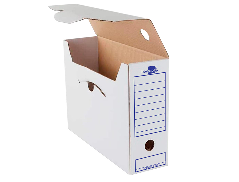 BOITE A ARCHIVES LIDERPAPEL CARTON RECYCLE 325G/M2 DOS 105MM 278X105X213MM COLORIS BLANC