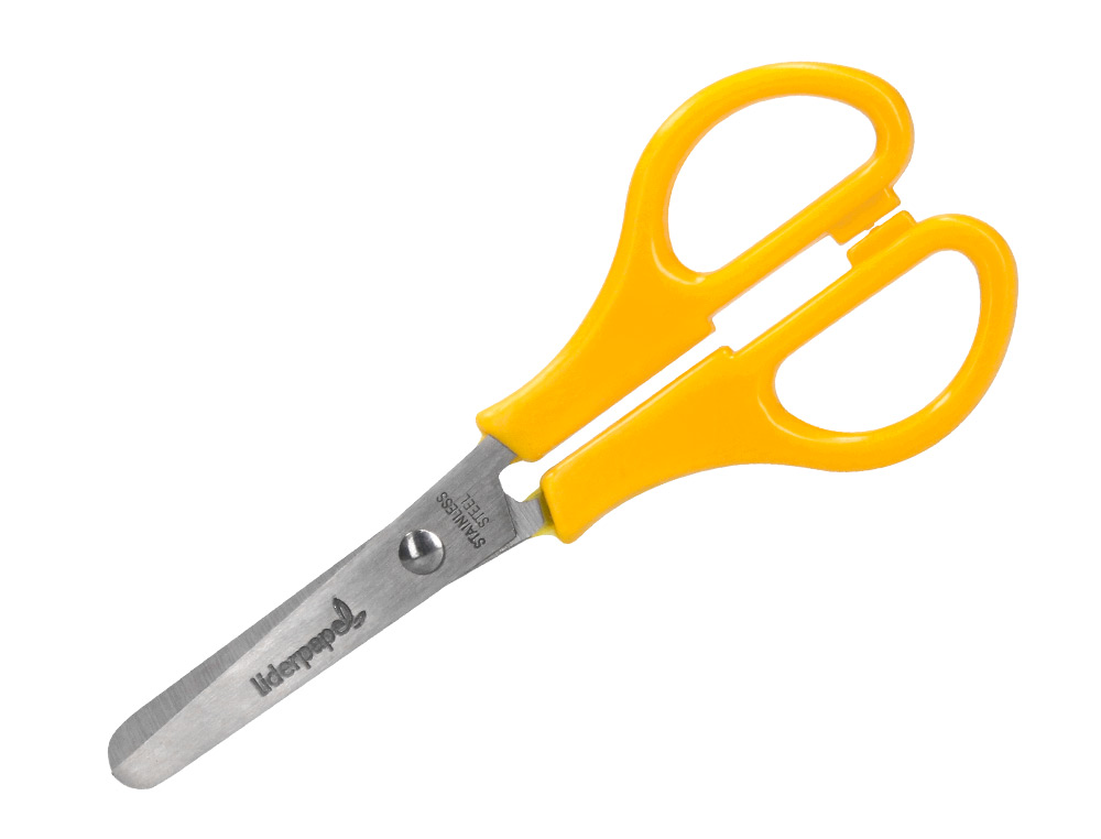 CISEAUX LIDERPAPEL 5/8 ANS ÉCONOMIQUE LAMES ACIER INOXYDABLE POINTE ARRONDIE ANTI-COUPE 140MM POCHETTE