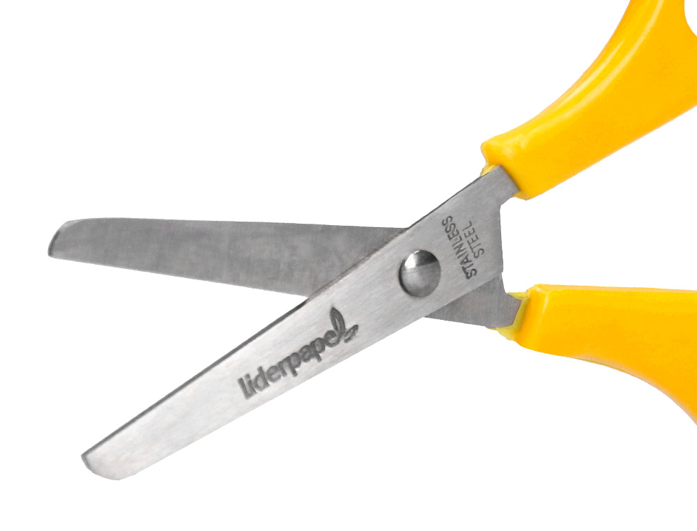 CISEAUX LIDERPAPEL 5/8 ANS ÉCONOMIQUE LAMES ACIER INOXYDABLE POINTE ARRONDIE ANTI-COUPE 140MM POCHETTE