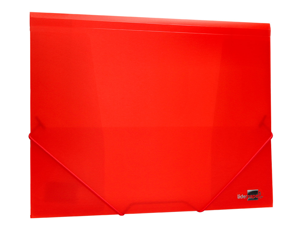 CHEMISE LIDERPAPEL POLYPROPYLÈNE DOS FLEXIBLE A4 210X297MM 4/10E 3 RABATS ÉLASTIQUE 100F COLORIS ROUGE TRANSLUCIDE