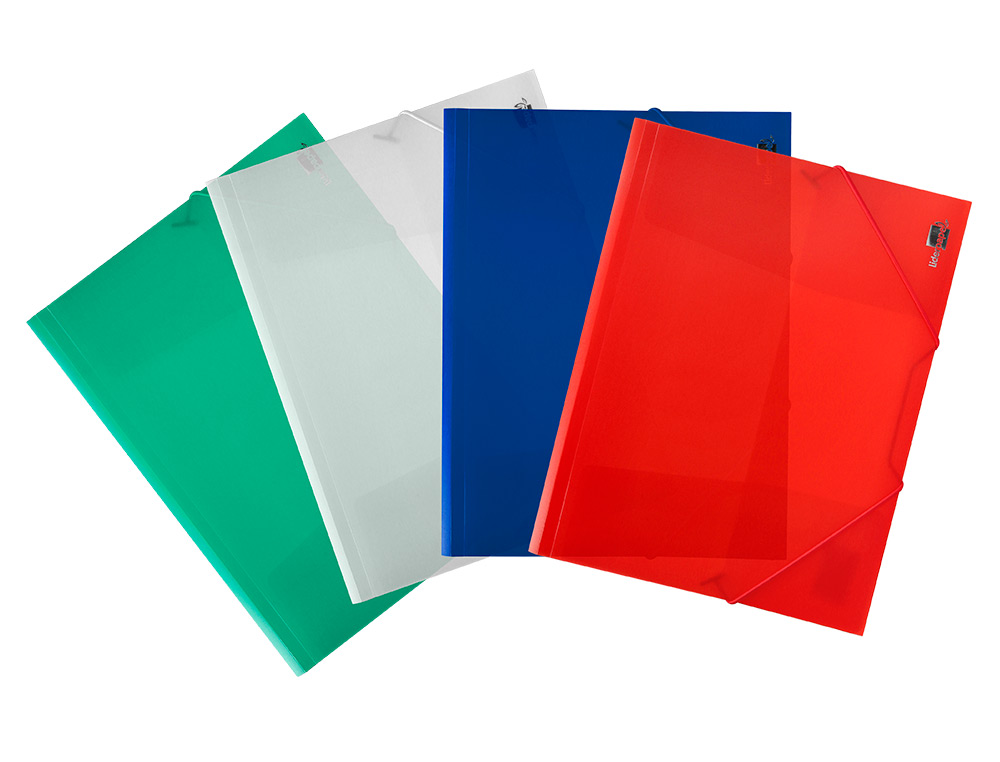 CHEMISE LIDERPAPEL POLYPROPYLNE DOS FLEXIBLE A4 210X297MM 4/10E 3 RABATS LASTIQUE 100F COLORIS VERT TRANSLUCIDE