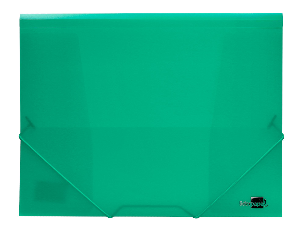 CHEMISE LIDERPAPEL POLYPROPYLNE DOS FLEXIBLE A4 210X297MM 4/10E 3 RABATS LASTIQUE 100F COLORIS VERT TRANSLUCIDE