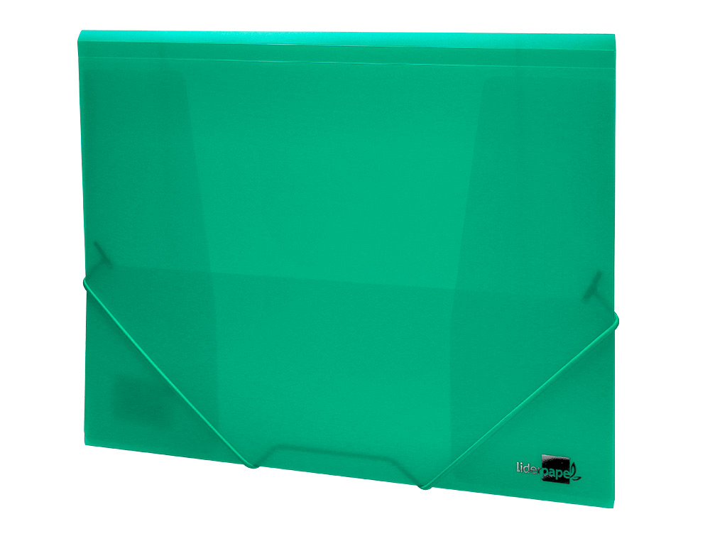 CHEMISE LIDERPAPEL POLYPROPYLNE DOS FLEXIBLE A4 210X297MM 4/10E 3 RABATS LASTIQUE 100F COLORIS VERT TRANSLUCIDE