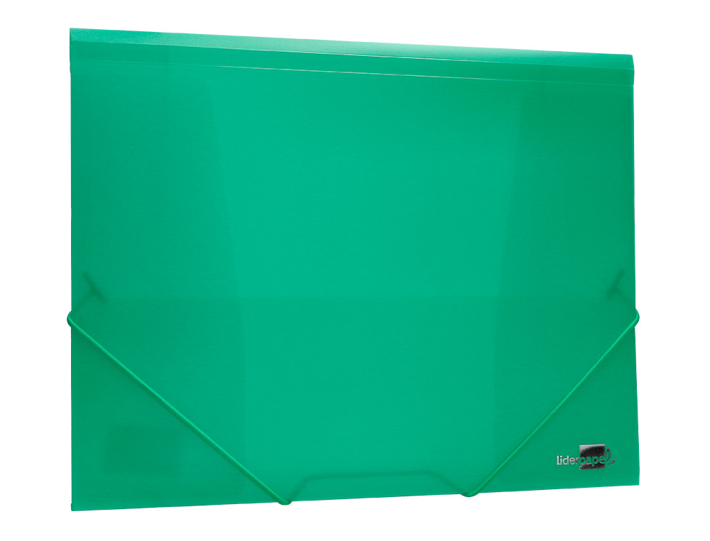 CHEMISE LIDERPAPEL POLYPROPYLNE DOS FLEXIBLE A4 210X297MM 4/10E 3 RABATS LASTIQUE 100F COLORIS VERT TRANSLUCIDE