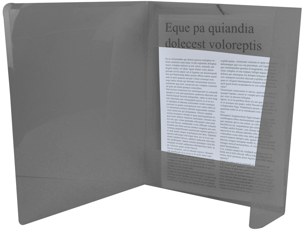 CHEMISE LIDERPAPEL POLYPROPYLNE DOS FLEXIBLE A4 210X297MM 4/10E 3 RABATS LASTIQUE 100F COLORIS NOIR TRANSLUCIDE