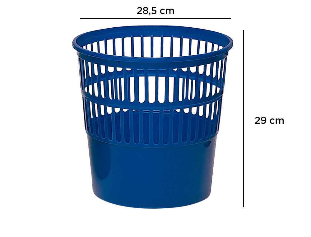 CORBEILLE  PAPIER Q-CONNECT AJOURE POLYSTYRNE SOUPLE ET TRS RSISTANT 15L COLORIS BLEU