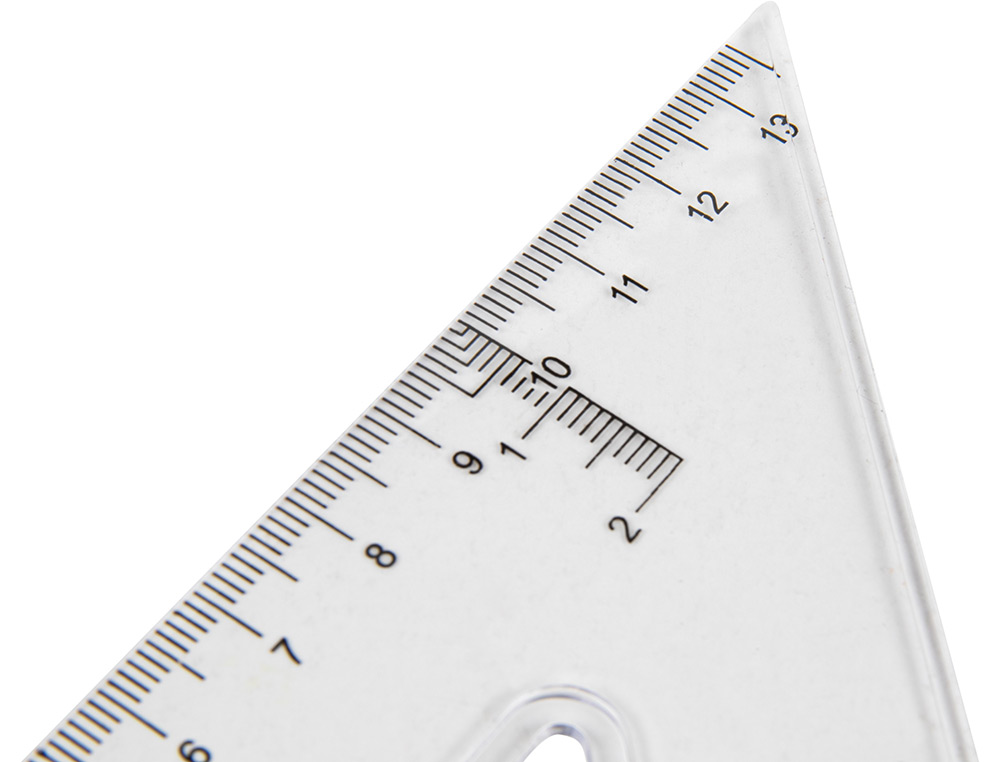 QUERRE LIDERPAPEL 45 DEGRS BISEAUTE DIMENSION HYPOTNUSE 20CM GRADUE CHELLE MILLIMTRES TRANSPARENTE CONOMIQUE
