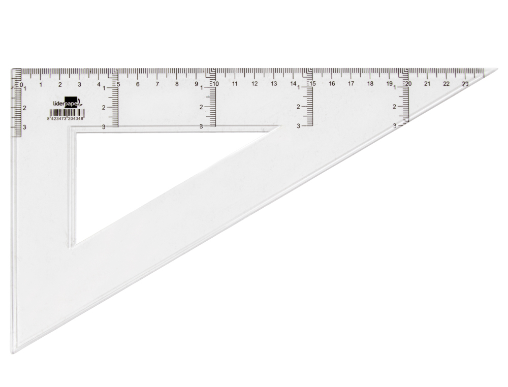 QUERRE LIDERPAPEL 60 DEGRS 25CM BISEAUTE GRADUE CHELLE MILLIMTRES TRANSPARENTE CONOMIQUE