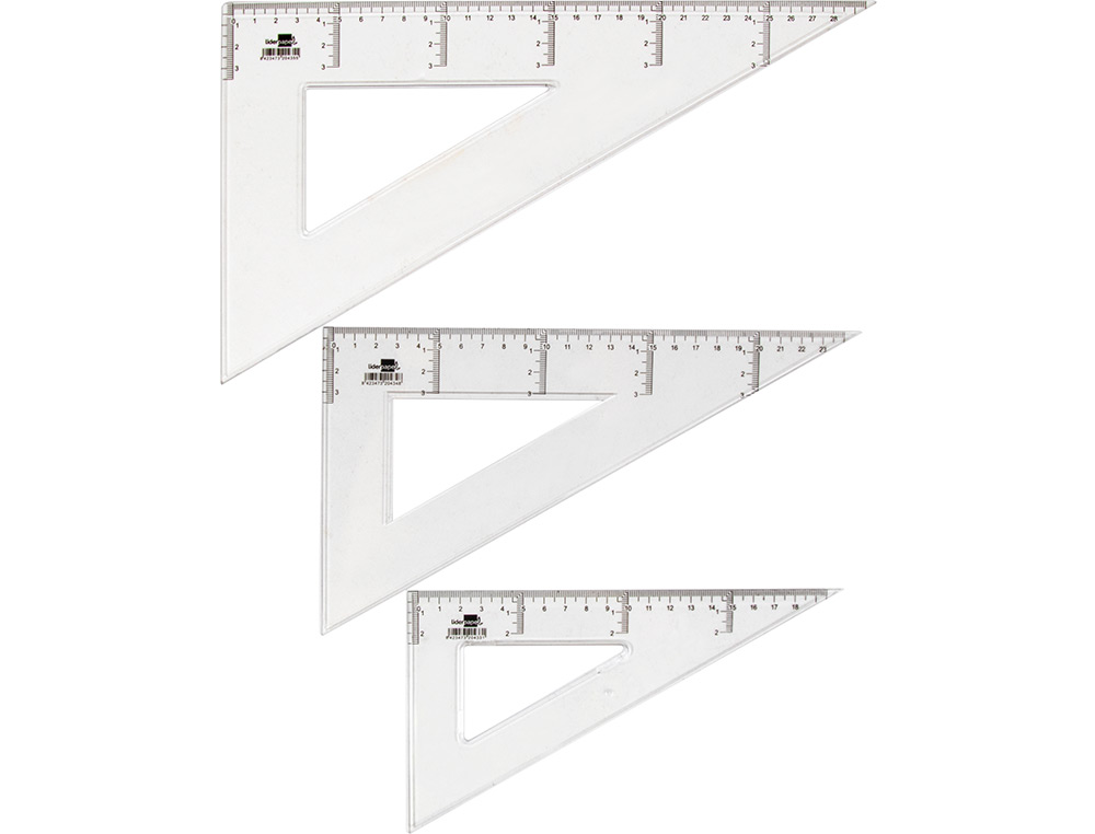 QUERRE LIDERPAPEL 60 DEGRS 25CM BISEAUTE GRADUE CHELLE MILLIMTRES TRANSPARENTE CONOMIQUE