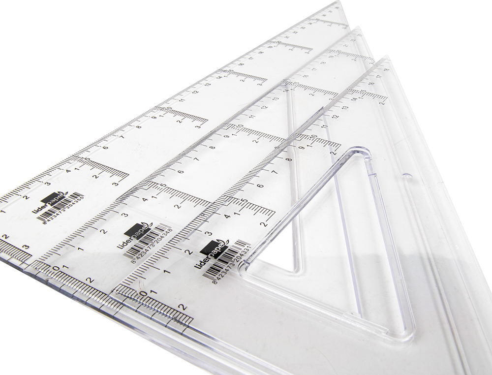 QUERRE LIDERPAPEL 60 DEGRS 25CM BISEAUTE GRADUE CHELLE MILLIMTRES TRANSPARENTE CONOMIQUE