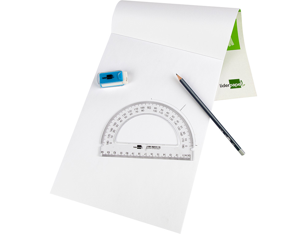 RAPPORTEUR LIDERPAPEL 180 DEGRÉS DEUX ÉCHELLES OPPOSÉES 0 DEGRÉS 180 DEGRÉS BASE 14CM PLASTIQUE TRANSPARENT ÉCONOMIQUE