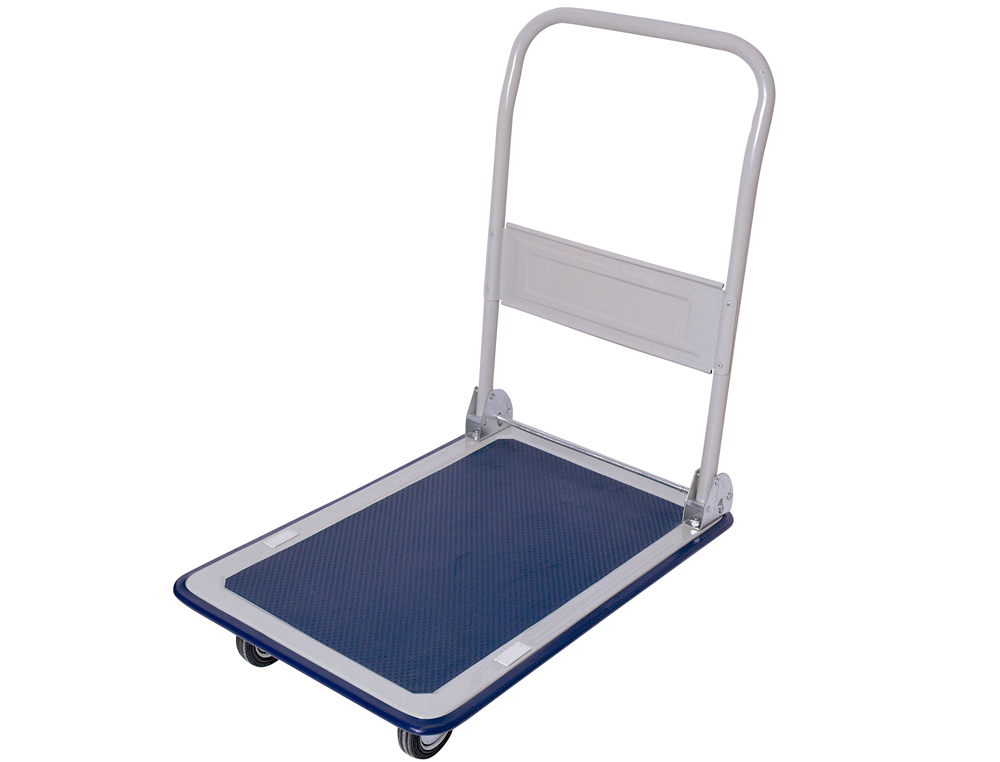 CHARIOT PLIANT 4 ROUES DOSSIER RABATTABLE PLATEFORME TAPIS ANTIDÉRAPANT CHARGE MAXIMALE 300KG 16.2KG