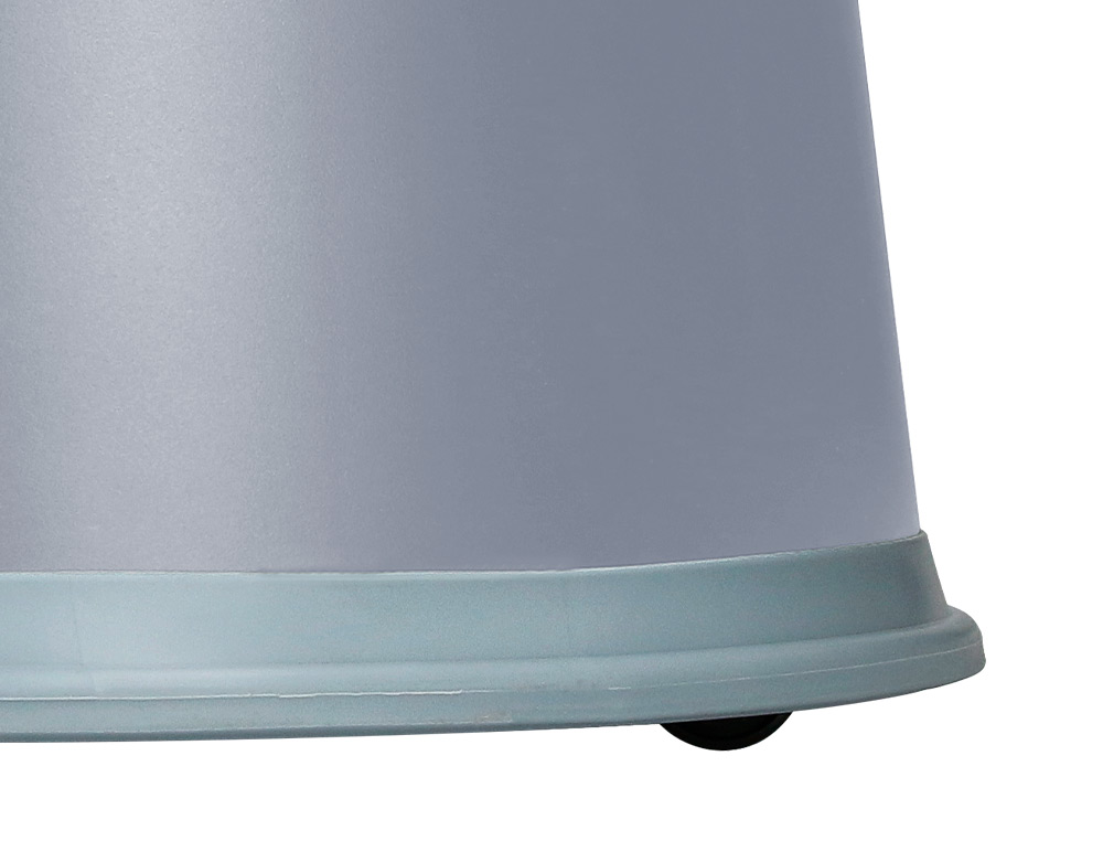 TABOURET Q-CONNECT PLASTIQUE ROUES CAOUTCHOUC RÉTRACTABLES 2 NIVEAUX BASE 44CM HAUTEUR 43CM POIDS 2.9KG COLORIS GRIS