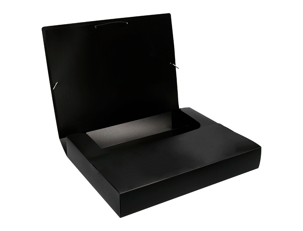 BOÎTE CLASSEMENT POLYPROPYLÈNE LIDERPAPEL CHEMISE DOS RIGIDE 50MM A4 210X297MM 750 MICRONS OPAQUE NOIR