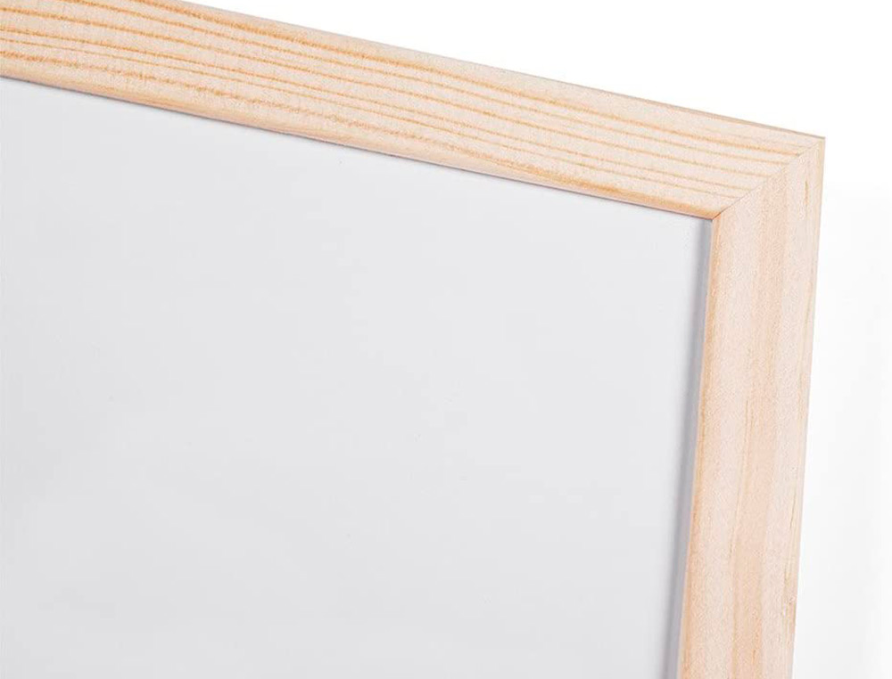TABLEAU Q-CONNECT MÉLAMINÉ CADRE BOIS LISSE LAVABLE STABILITÉ MARQUEURS SPÉCIAUX ACCESSOIRES FIXATION MUR 120X90CM