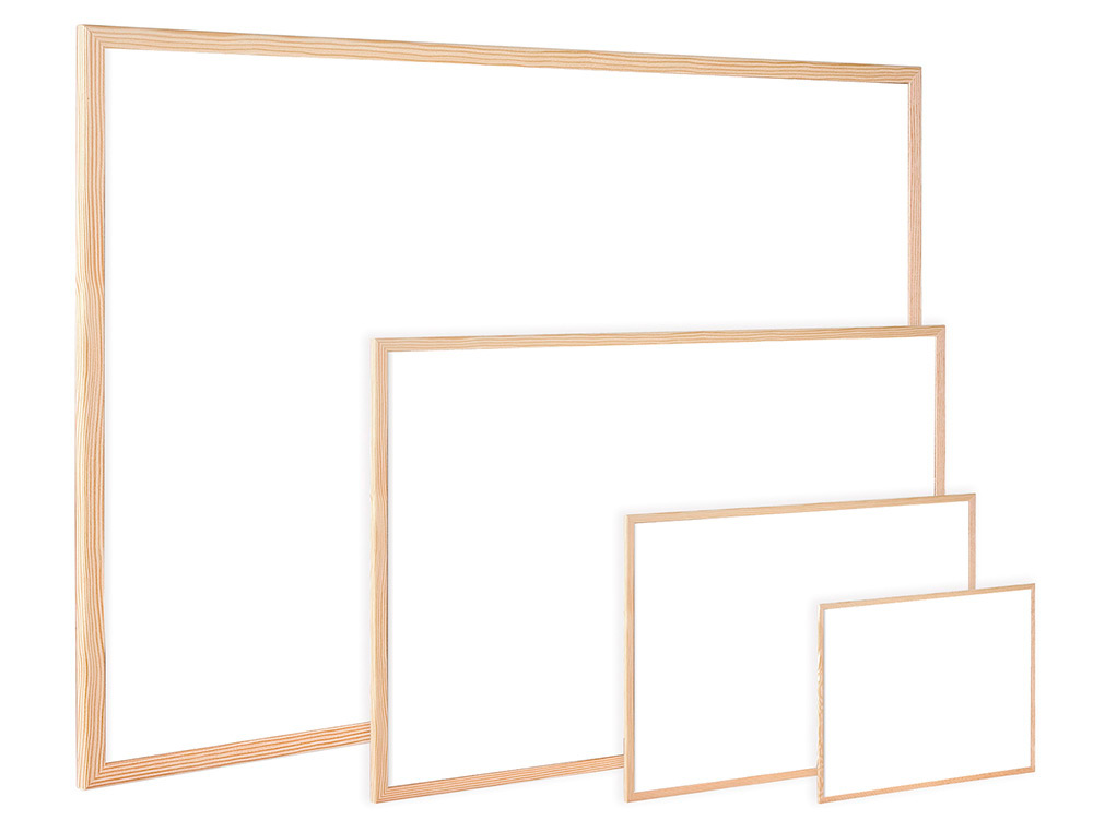 TABLEAU Q-CONNECT MÉLAMINÉ CADRE BOIS LISSE LAVABLE STABILITÉ MARQUEURS SPÉCIAUX ACCESSOIRES FIXATION MUR 120X90CM