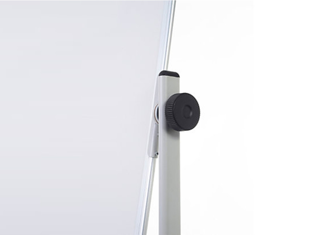 TABLEAU BLANC Q-CONNECT À ROULETTES MÉLAMINÉ DOUBLE FACE PIVOTANT CADRE ALUMINIUM SURFACE LAQUÉE AMPLE AUGET 120X90CM