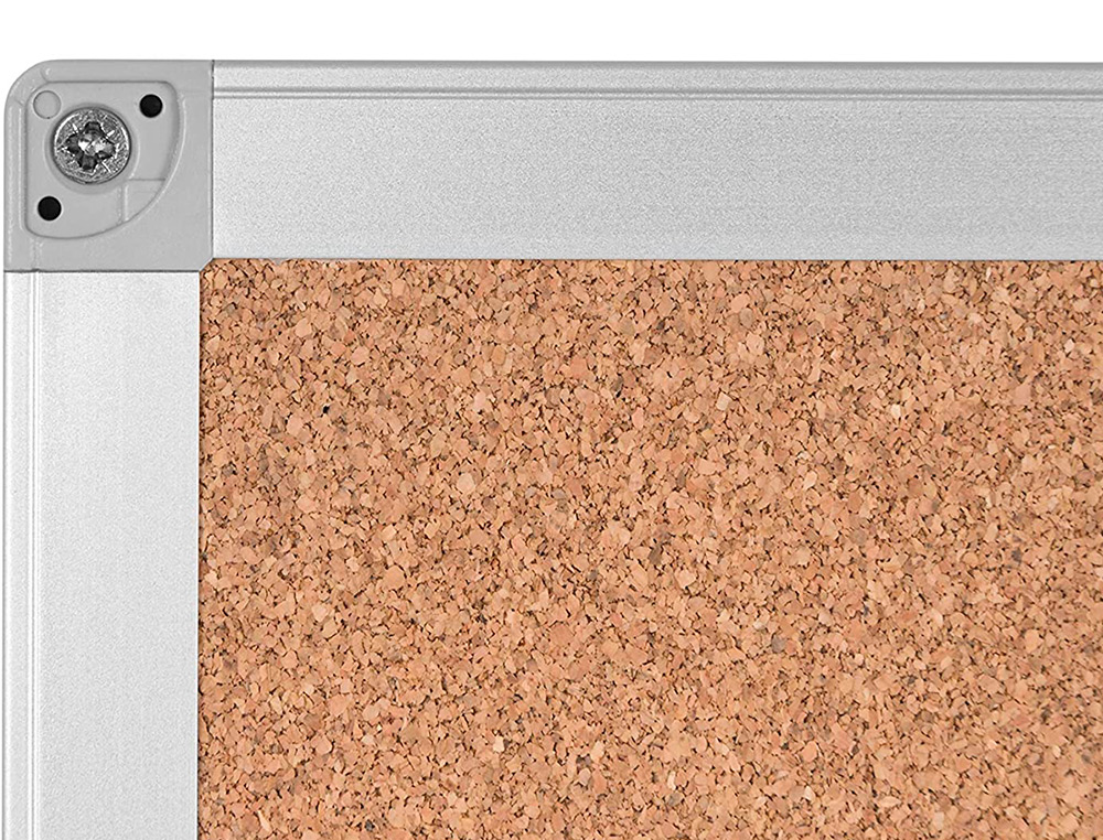 TABLEAU LIÈGE Q-CONNECT MURAL CADRE ALUMINIUM RÉSISTANCE HUMIDITÉ ACCESSOIRES FIXATION MUR 1MM ÉPAISSEUR 120X90CM