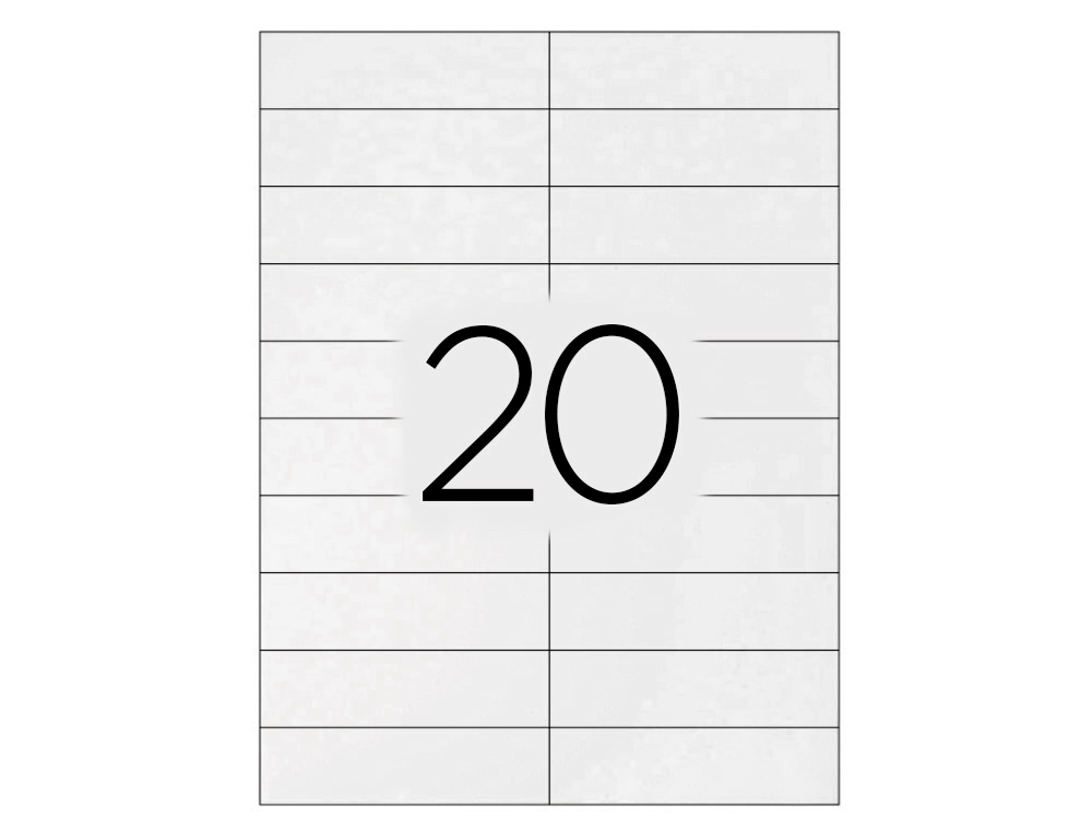 ÉTIQUETTE ADHÉSIVE Q-CONNECT 105X29MM COINS DROITS IMPRIMANTE JET D'ENCRE LASER COPIEUR BOÎTE 100 FEUILLES 2000 UNITÉS