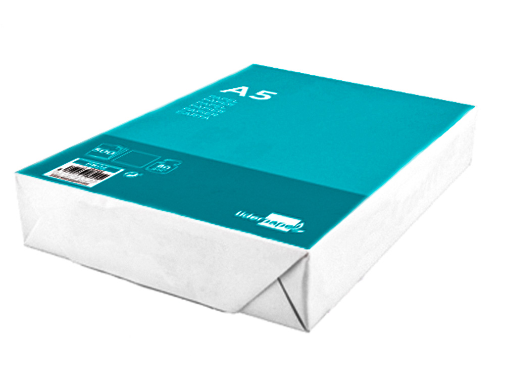 PAPIER ÉCRITURE LIDERPAPEL A5 148X210MM BLANCHEUR EXTRA OPACITÉ 80G/M2 PAQUET 500 FEUILLES