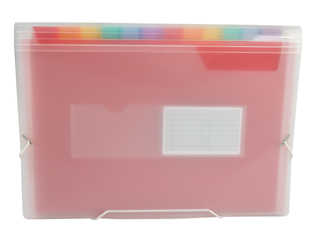 TRIEUR LIDERPAPEL SÉRIE SPECTRAFILE PP 700 MICRONS A4 210X297MM 13 COMPARTIMENTS COULEUR COLORIS FROSTY TRANSPARENT